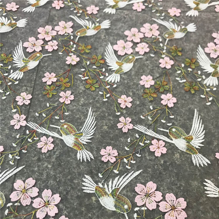 Embroidered Fabric Floral Women's Polyester for Women's Wear Wholesale 4